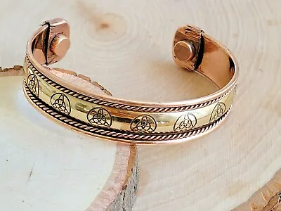 Copper Magnetic Bracelet Arthritis Pain Therapy Energy Cuff Bangle Triquetra • $9.45