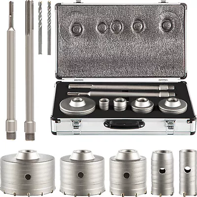 VEVOR Concrete Hole Saw Kit Cement Drill Bit 30-100mm SDS Plus Or SDS Max Shank • $47.99