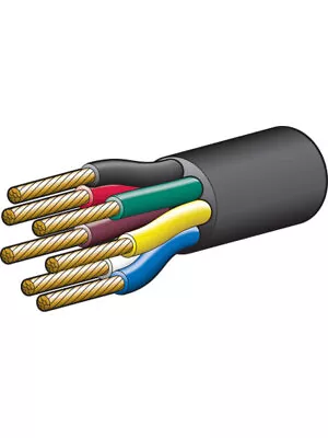 Narva 10A 3mm 7 Core Trailer Cable 30M R; G; Y; W; B W/Black Sheath (5873-30TC) • $154.09