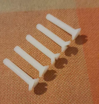 £2.85 • Buy 3.5mm X 20mm Long Nylon Plastic Countersunk Slotted Screws M3.5 Pack X 5