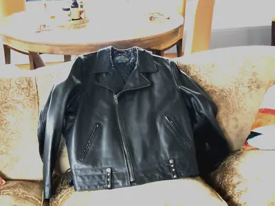 RARE Perfecto SCHOTT Motorcycle Jacket Mens Lace Black Leather STUDDED Collar XL • $450