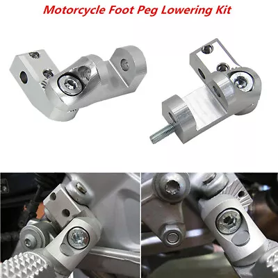 1 Pair Universal CNC Aluminum Motorcycle Foot Peg Passenger Footpeg Lowering Kit • $41.41