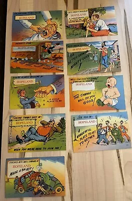 Lot Of 9 Comic Funny Driving Greetings Vintage Postcards • $7