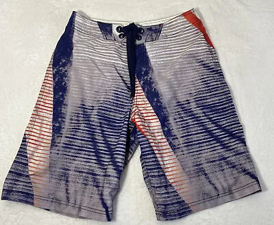 $16.19 • Buy Oakley Board Shorts Mens 30 Red Blue Gray Surfer Beach Swim Trunks Patriotic
