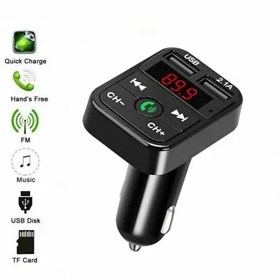 Wireless Fast Charger Adapter Bluetooth 5.0 Car FM Transmitter Radio MP3 Player • $6.99