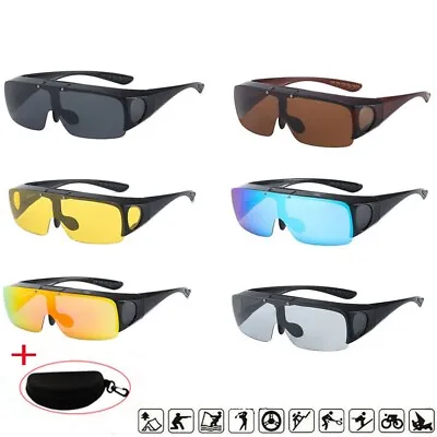 Large Flip Up POLARIZED Fit Over Sunglasses Wear Rx Glass Fit Driving Anti-UV400 • $23.23