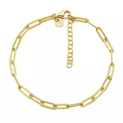 Charles Garnier 6.75 +1.25  3mm Yellow 925 Paperclip Chain Bracelet • $30