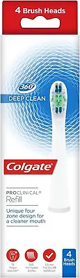 4X Genuine Colgate Omron Toothbrush Heads Proclinical 360 Deep Clean White Pack • £49