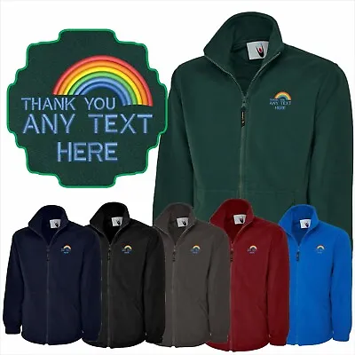 We Support Our Heroes THANK YOU Rainbow Embroidered Fanbase Staff Fleece Jacket • £19.34