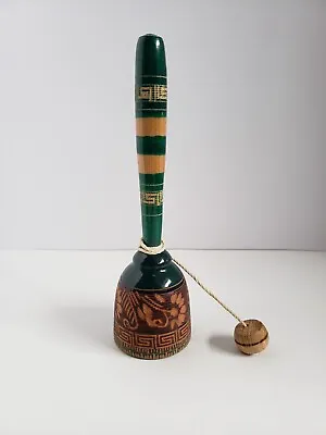 Vintage Wood Carved Mexico Cup And Ball Toy Balero De Copa Hand Painted Stripes • $8.95
