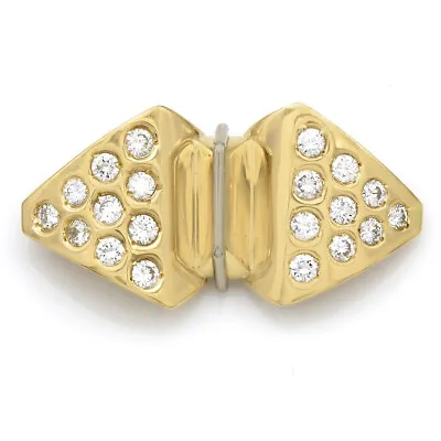 $5100 • Buy 1.91ctw Diamond Bow Tie Motif Brooch Pin In 18K Yellow Gold