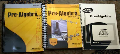 PRE-ALGEBRA A Beka Book Homeschool Lot Teacher/Solution Key/Video Manual 3rd Ed. • $54.99