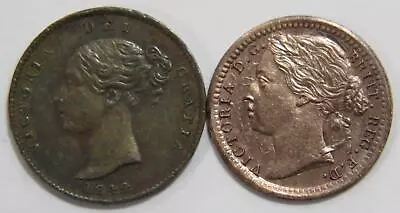 Great Britain 1844 1878 1/3 Farthing Queen Victoria Britannia Coin Lot 🌈⭐🌈 • $2.99