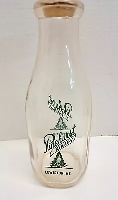 Antique Quart Milk Bottle Pinehurst Dairy Lewiston Maine • $19.99