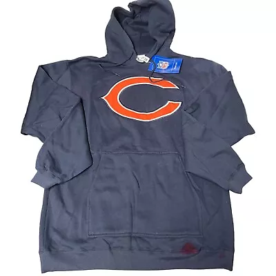 Vintage Reebok NFL Chicago Bears Graphic Hoodie Blue Stained M Sweater 4738 • $4.99