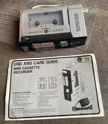 General Electric 3-5316 Mini Handheld Cassette Recorder Variable Speed - READ!!! • $13.99