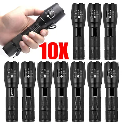 Zoom Tactical LED Flashlight Police Military Grade Torch Ultra Bright Light Lot • $35.98