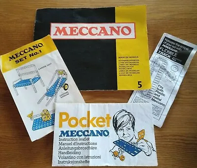 Vintage Metal Meccano Books Of Models-No1 No 5 Pocket Meccano Flexible Track • £5.99