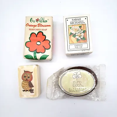 Vintage Soap Bar Lot Orange Blossom Owl Euro Bath Sarah Michaels Gardenia • $18.95