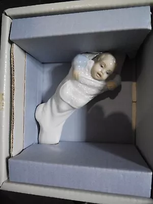 LLADRO BABY'S FIRST CHRISTMAS 1991 Ornament Porcelain In Box (CR004) • $19.95