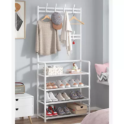 $22.16 • Buy Entryway Coat Rack Shoe Bench Hall Tree With Storage Bench Entryway