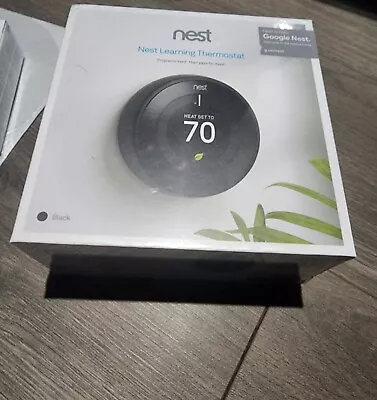 Nest 3rd Generation Learning Black Programmable Thermostat T3016US • $75