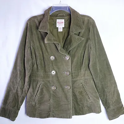 Mossimo Supply Co Womens Size L Army Green Twill Velvet Blazer Jacket • $18.90