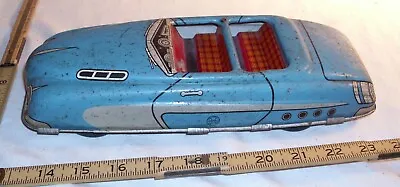 Marx V89 Convertible Tin Friction Car Toy In Blue Works • $49.99