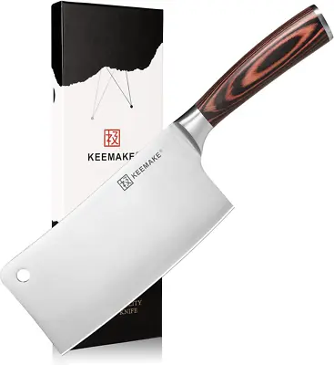 KEEMAKE Cleaver Knife 7 Inch Meat Knife Heavy Duty Chinese Chef Knife Chopper • $82.48