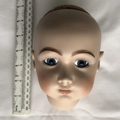 £15 • Buy Antique Porcelain Reproduction Dolls Head, Blue Glass Eyes, Beautiful