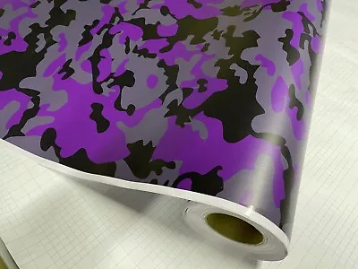 Purple Black Gray Camo Vinyl Car Wrap Sheet +Free Tools( 2 Feet & Up ) • $5.99