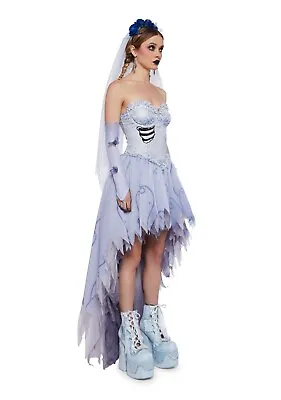 DOLLS KILL Corpse Bride Women's XXSMALL Halloween Costume Dress Moonlit Glow • $225