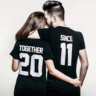 Together Since Shirts Couples Matching SET Love Custom Year Valentines Day Tees • £9.49