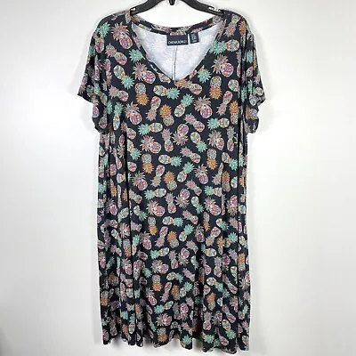 Cynthia Rowley Dress Women’s 2X Short Sleeve Mumu Lounge Resort Novelty Print • $21.50