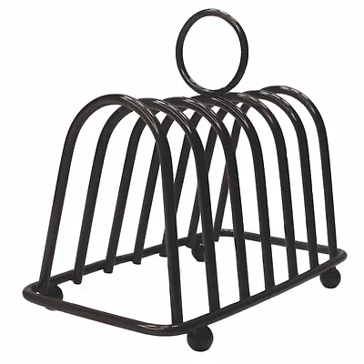 £7.49 • Buy Black Toast Rack/ Holder 6 Slice Holder Stainless Steel Kitchen With Ball Feet