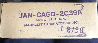 New Sealed  Machlett JAN CAGD 2C39A UNUSED 1958  HAM RADIO Tube • $15.99