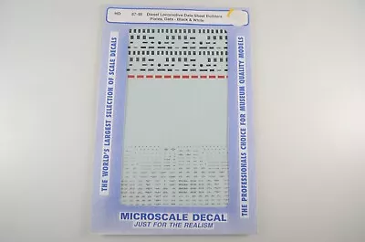 Microscale HO Diesel Locomotive Builders Plates & Data Decal Set - 87-48 • $8.99