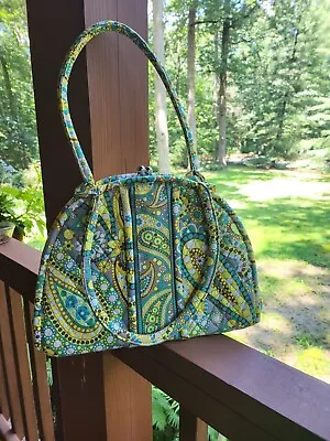 Vera Bradley Eloise Kisslock Purse Handbag Lemon Parfait Yellow Gray Turquoise • $34.99