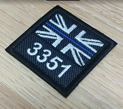 THIN BLUE LINE  I.D TAG NAME PATCH EMBROIDERED PATCH  52 X 52 • £4.99