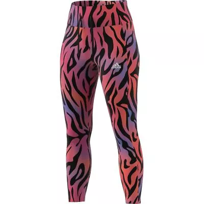 Adidas WOMEN M4R ANIMAL 78 TIGER PRINT HIGH WAIST TIGHTS MULTICOLOR HA6606 • $24.99