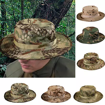 Wide Brim Boonie Hat Wide Jungle Bonnie Sun Hat Protection Quick Drying Bucket  • $16.65