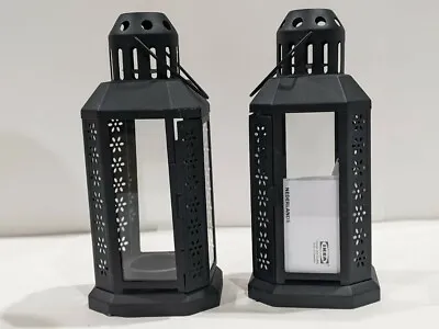 $19.99 • Buy 2x IKEA ENRUM Lantern For Tealight, Indoor/Outdoor, Black, 22 Cm Latest Model