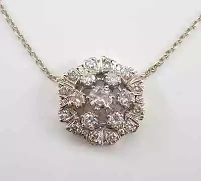 2.50Ct Round Real Moissanite Women's Cluster Pendant 14K White Gold Plated • $179.99