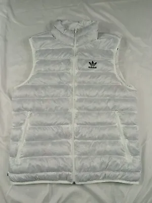 Adidas Originals Essentials+ Puffer Vest FZ Mens Small White Jacket HK7539 $100 • $46.28