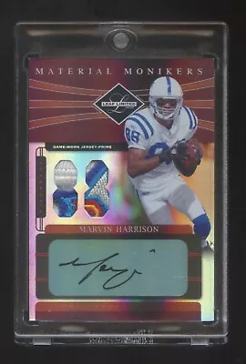 2006 Leaf Limited Marvin Harrison Autograph Dual Prime Patch #ed 07/10 Hof Look@ • $499.99