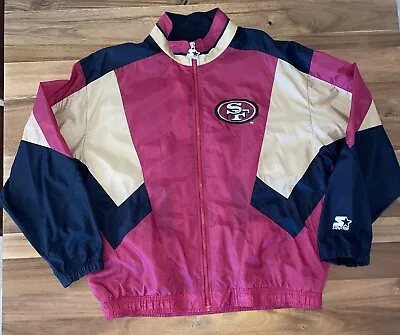 Vintage Starter NFL San Francisco 49ers Windbreaker Jacket Size Men's L • $75