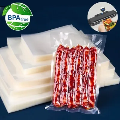 Vacuum Food Sealer Bags Storage Pouches BPA Free Embossed Bags 17X25cm 25X35cm • £4.99