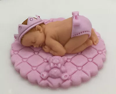 Handmade Pink Baby Girl PRINCESS Cake Topper Plaque Baby Shower  • £6