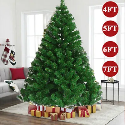 4/5/6/7ft Artificial Green Christmas Tree Decoration Holiday Festival Xmas New • $49.99