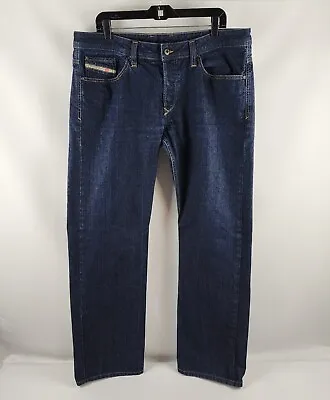 DIESEL Industry Mens Viker Regular Straight Button Fly Wash ORUS7 Jeans 36x32 • $49.95